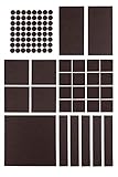 Premium Filzgleiter Set selbstklebend - 5x 200 x 200 mm + 64x Ø 20 mm (rund) - Möbelgleiter, Stuhlgleiter, Bodengleiter, Filz-untersetzer, Kratzschutz, Filz - selbst zuschneidbar - (braun)