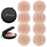 YouGa Damen Nipple Cover - 2/4/8 Paar Silikon Nippelabdeckung, Wasserdicht Gel Brustwarzenabdeckung Wiederverwendbar unter BH Selbstklebend Brust-Aufkleber für Frauen Mädchen Party (ROSAAA)