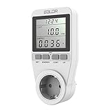 TEKFUN Strommessgerät 3680W,Stromzähler für steckdose, Energiekostenmessgerät Mit Grosem LCD-Bildschirm und Maximale Überlastsicherung, Stromzähler fur Zuhause (Weis)