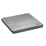 Hitachi-LG GP60NS60 Externer Portabler DVD-Brenner mit stilvollem Design, 9.5 mm, USB 2.0, DVD+/-R, CD-R, DVD-RAM Kompatibel, TV-Anschluss, Windows 10 & Mac OS Kompatibel, Silber