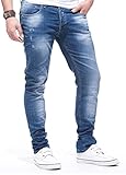 Leif Nelson Herren Jeans Hose Slim Fit Denim Blaue graue Lange Jeanshose für Männer Coole Jungen weiße Stretch Freizeithose Schwarze Cargo Chino Sommer Winter Basic LN271 Blau W31/L30