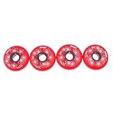 MagiDeal 4 Stücke Inline Skate Rollen Inliner Rollen Set 84A (72mm 76mm 80mm) Schwarz/Rot - Rot, 72mm