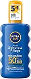 NIVEA SUN Schutz & Pflege Sonnenspray im 1er Pack (1 x 200 ml), feuchtigkeitsspendendes Sonnencreme Spray mit LSF 50+, wasserfeste Sonnenlotion