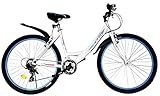 T&Y Trade 24 Zoll Kinder Mädchen Fahrrad Mädchenfahrrad Mädchenrad Mountainbike MTB Bike Rad 21 Gang Beleuchtung STVO 4100 WEIß BLAU