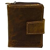 Kleine Handliche Herren/Damen Vintage echt Leder Geldbörse mit Riegelverschluss und RFID NFC Schutz