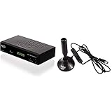 Xoro HRM 7619 Full HD HEVC DVB-T/T2/C Kombi Receiver (HDTV, HDMI, SCART, Mediaplayer) schwarz & HAN 150 DVB-T/T2 Antenne (UHF) mit externem Verstärker (LTE Filter, Neigbar, 1,5m Kabel) schwarz