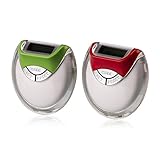 Incutex tragbarer Schrittzähler, Pedometer, Stepcounter, Kalorienmesser, Schrittmesser, rot - weiß und grün - weiß