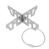 Kbinan Kreuz ständer alkohol, Kreuzständer Topfkreuz tragbar Edelstahl Alcohol Stove Zubehör ultraleichter campingkocher zubehör für Draussen Wandern Camping (9,6 * 2,9 * 0,1 cm)