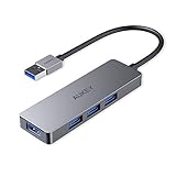 AUKEY USB 3.0 Hub 4 Port Ultra Slim Extra Licht aus Aluminium USB Hub für MacBook Air, Mac Pro/Mini, Microsoft Surface Pro, Dell XPS 15 und Andere USB Geräte