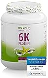 Protein Vanille 1kg - 82,4% Eiweiß - Proteinpulver - 6-Komponenten Eiweißpulver - Nutri-Plus Shape & Shake ® Pulver ohne Laktose - Vanilleeiweisspulver - 1000g Vanilla Powder