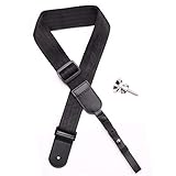 Rayzm Ukulele Gurt, weicher, rutschfester Nylon-Schultergurt für Ukulele oder kleine Gitarre, längenverstellbar, inkl. Metall-Endstecker.