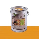 Bio Holzschutz farbig Kieferngelb Holzschutzlasur HAresil Color 2kg Eimer Wetterschutzfarbe Dauerschutzfarbe matt Holzwurmfrei,Pilzbekämpfung für Innen und Außen (Kieferngelb)