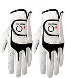 FINGER TEN Golfhandschuh Herren Linke Hand Rechte 2 Stück（Not Paar） Allwetter Leder Cabretta Griff Golf Handschuh Links Rechts Hand Weicher Komfort Passform Größe S M ML L XL（XL Links）