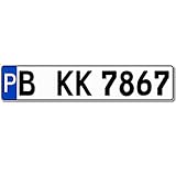 Parkplatzschild KFZ-Kennzeichen 520 x 110 mm, reflektierend, Wunschkennzeichen, Wunschtext, Namen oder STR./Hausnr.