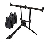 G8DS® Set Rod Pod Rutenhalter + Tragetasche inklusive 2 Bissanzeiger mit Ton- und Lautstärkeregler für 9V Block Karpfen Angeln