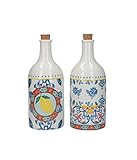 Kitchen Craft, Mehrfarbig, World of Flavours Essig-und Ölflaschen-Set, Keramik, 500 ml