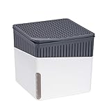 WENKO Raumentfeuchter Cube Weiß 1000 g - Luftentfeuchter Fassungsvermögen: 1.6 l, Kunststoff (ABS), 16.5 x 15.7 x 16.5 cm, Weiß