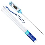 Meilliger Thermometer Küche Universales Haushaltsthermometer Digitales Kochthermometer Küchenthermometer Fleischthermometer, Ablesbar 50°C- 300°C, °C/°F Umschaltbar Thermometer mit Schutzhülle