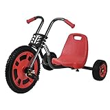 Hauck T92002 Typhoon Trike für Kinder ab 4 Jahren, Dreirad-Chopper mit unplattbarem Frontantriebsrad und verstellbarer Sitzschale, Handbremse - Schwarz/Rot