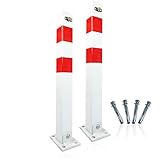 2 Stück HSM Parkpfosten Absperrpfosten Poller klappbar 70 cm Sperrpfosten Parkplatzsperre Wegsperren Klapppfosten Parkwatch Barrierepfosten