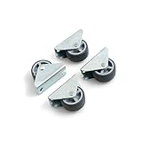 Design61 4x Kastenbockrolle Bettkastenrolle Möbelrolle Möbelrollen 30x14 mm mit weicher Lauffläche