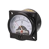 sourcing map Klasse 2,5 Genauigkeit AC 0–10 A Runde Analog Panel Meter Amperemeter schwarz de