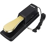 Universal Sustain Pedal, Dämpferpedal Polaritätsschalter Haltepedal Fußschalter 6,3mm Stecker mit 1,3m Anschluss Kabel für MIDI Dgitale Klaviere Elektronische Keyboards Klavier und E Piano Yamaha