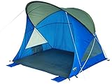 High Peak Strandmuschel Sevilla, UV 40 Sonnenschutz, Windschutz mit 4 Sandtaschen, große Mesh Fenster gegen Hitzestau, freistehend