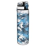 ion8 auslaufsichere Schlanke Trinkflasche, Blaue Tarnung, 600ml