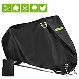mixigoo Fahrradabdeckung Wasserdicht 210T Fahrradgarage mit Reflexionsstreifen Schlosslöcher Fahrrad Schutzhülle Wasserfest Schutz vor Staub Regen Schnee UV 200x70x110cm mit Beutel