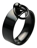 Unbekannt Ring der O Edelstahl in schwarz, Größe:Größe 64 (20.4 mm)