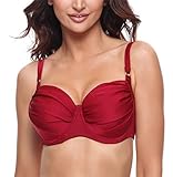 Merry Style Damen Bikini Oberteil P614S (Glänzend Dunkelrot, 80 H)