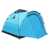 vidaXL Pop-Up Campingzelt 3 Personen mit Reisetasche Sekundenzelt Wurfzelt Zelt Outdoor Trekkingzelt Kuppelzelt Familienzelt Camping Strand Blau