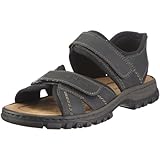 Rieker Herren Sandalen 25051, Männer Trekking Sandalen, doppelklett-Verschluss maennlich-e maskulin rustikal Men,schwarz/schwarz / 01,41 EU / 7.5 UK