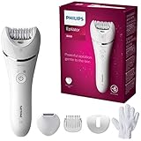 Philips Series 8000 BRE715/00 - Epilierer für Frauen, Leistungsstarke und sanfte Epilation für bis zu 4 Wochen glatte Haut, inkl. 5 Aufsätze, kabellos mit Nass- und Trockenfunktion