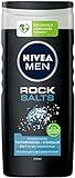 NIVEA MEN Rock Salts Pflegedusche (250 ml), Duschgel mit natürlichen Steinsalzen, effektive Dusche für ein gereinigtes, erfrischtes Hautgefühl