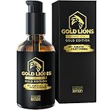 GOLD LIONS® Bartöl Gold Edition I Bartöl Herren mit Keratin-Kraftformel - Beard Oil fördert gesunden Bart Wachstum I 100% natürlich I 100% Vegan
