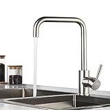BONADE Küchenarmatur Niederdruck Armatur Küche Wasserhahn aus SUS304 Edelstahl Niederdruckarmatur Spültischarmatur Spülbecken Küchenspüle Einhebelmischer Mischbatterie