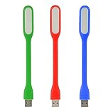 DREI (3X) USB LED Lampe Leuchte bunt flexibel biegbar kompakt leicht Nachtlampe Leselampe