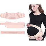 3 in 1 Atmungsaktive Schwangerschafts Stützgürtel Bauchband Stützgürtel Bauchstütze für Schwangere vor und nach der Geburt, Verstellbar(XL)