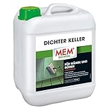 MEM Dichter Keller - 5 L - Imprägnierung gegen Feuchtigkeit in Schlaf- u. Wohnräumen - Wasserabweisend - Verhindert Schimmel-Neubildung - Atmungsaktiv - für Feuchte, Nasse Wände u. Böden - 30836413