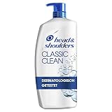 Head & Shoulders Classic Clean Anti Schuppen Shampoo, Pumpspender, 72 Stunden Schutz Vor Schuppen, Juckreiz Und Trockenheit, Shampoo Herren, Haarpflege, XXL Shampoo Spender, 900 ml