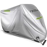 Favoto Verbesserte Version Motorradabdeckung Motorrad Abdeckplane Outdoor Silber Motorcycle Cover [Größe XXXL-265 x 105 x 125 cm 1.02kg] Schützt vor UV Regen Schnee Staub