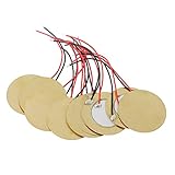 BIlinli 10 stücke 35mm Piezo Pickup Piezo Verstärker Scheiben Piezo Elemente Summer Sounder Sensor Trigger Drum Disc + draht Kupfer Piezo Scheiben