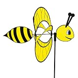 CIM Windspiel - Magic Bee - UV-beständig und wetterfest - Windrad: Ø38cm, Motiv: 46x18cm, Gesamthöhe: 103cm - inkl. Fiberglasstab und Bodendübel (Bee)
