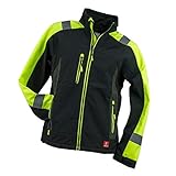 K&G Softshelljacke Urgent GL836444 Schwarz mit gelb Arbeitsjacke Softshell Jacke Berufsjacke Warnjacke Schutzjacke Herrenjacke (XL)
