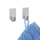 WENKO Rechteck-Haken matt 4er Set - 4er Set, Edelstahl rostfrei, 1.9 x 3.4 x 1.5 cm, Matt