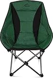 normani Deluxe Campingsessel Relaxsessel XXL Moonchair Schalensitz- Comfort Camping-Stuhl - Gepolsterter Outdoor Klappstuhl, Traglast: 150 Kg (330 lbs) Farbe Grün