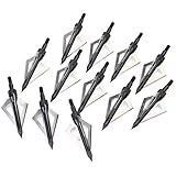 VERY100 12 stück Pfeilspitzen Jagdspitzen Armbrust Bogen Alu mit 3 Klingen aus 430 Edelstahl