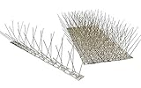 10 Stück (5 m) Taubenspikes 4 reihig auf 50 cm Edelstahlleiste, Taubenabwehr, Vogelabwehr - DIREKT VOM HERSTELLER
